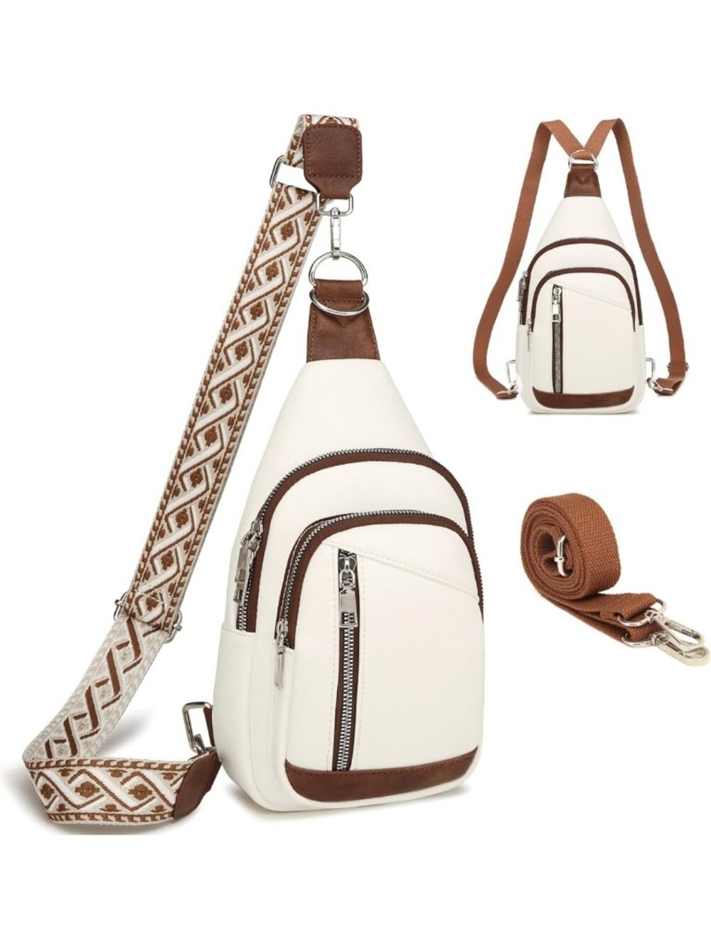 Stylish Faux Leather Crossbody Mini Backpack Purse | 2-in-1 Sling Bag with